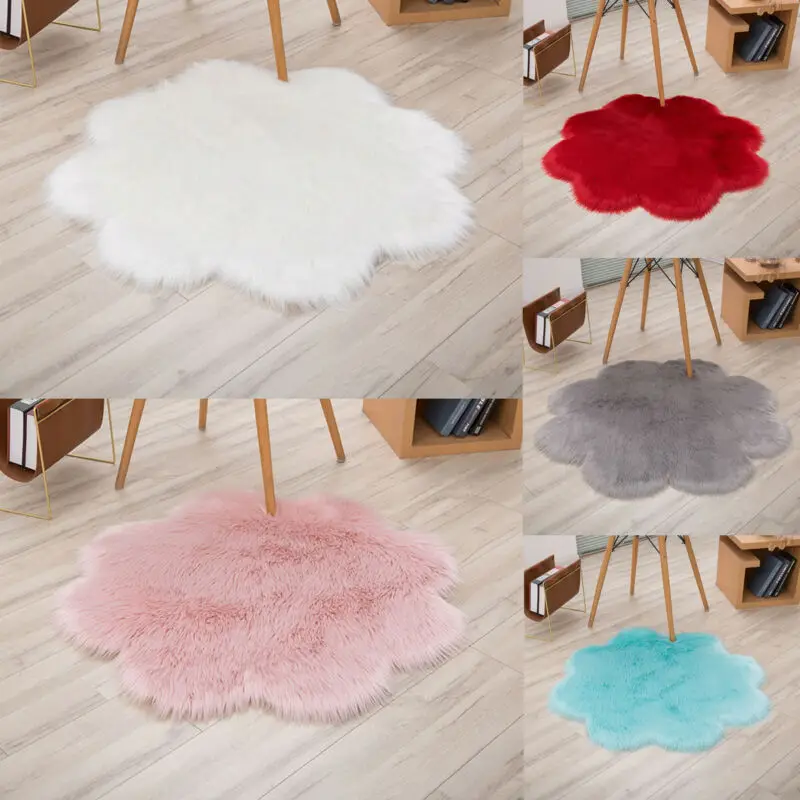 Ковер из искусственной шерсти в форме сливы противоскользящий мягкий удобный