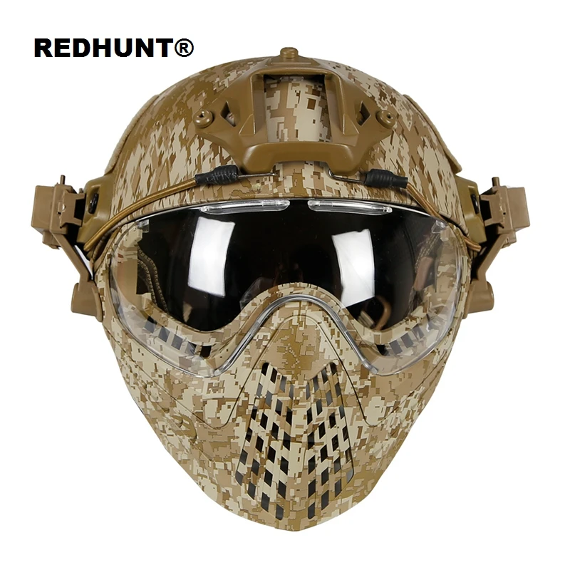 

Airsoft Tactical Paintball Full Face Protection Mask and Goggles Helmet Set
