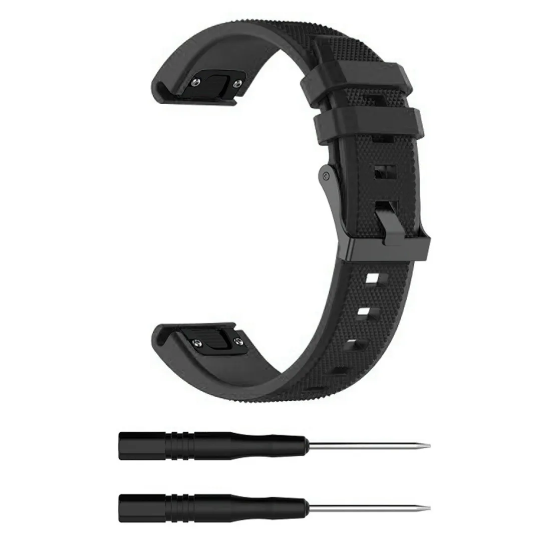 Силиконовый ремешок для наручных часов Garmin Fenix 3 HR 5 5X Plus Универсальный сменный
