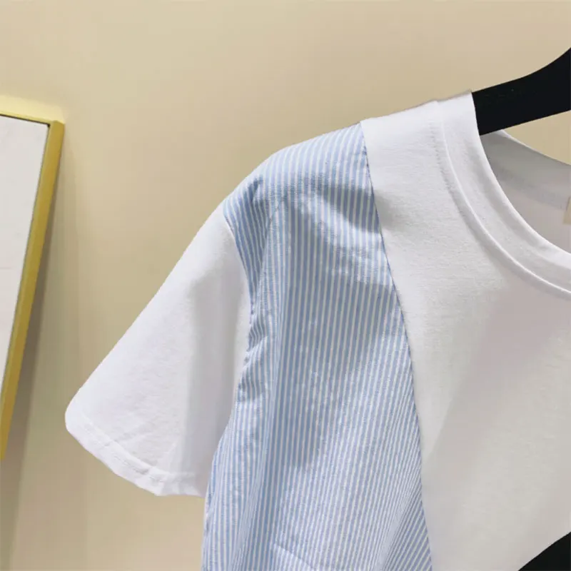 Летняя Новинка 2021 женская футболка с круглым вырезом и коротким рукавом