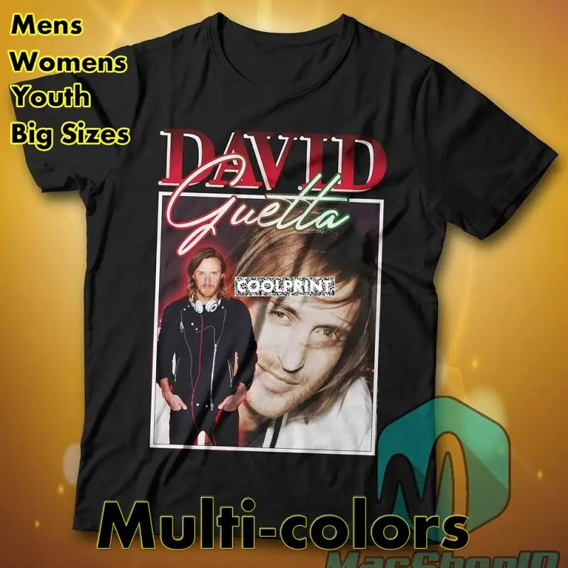 

Винтажная Футболка David Guetta, Вдохновляющие футболки Hypebeast, музыкальные футболки, большие размеры, мужские новые футболки, модные рубашки с пр...