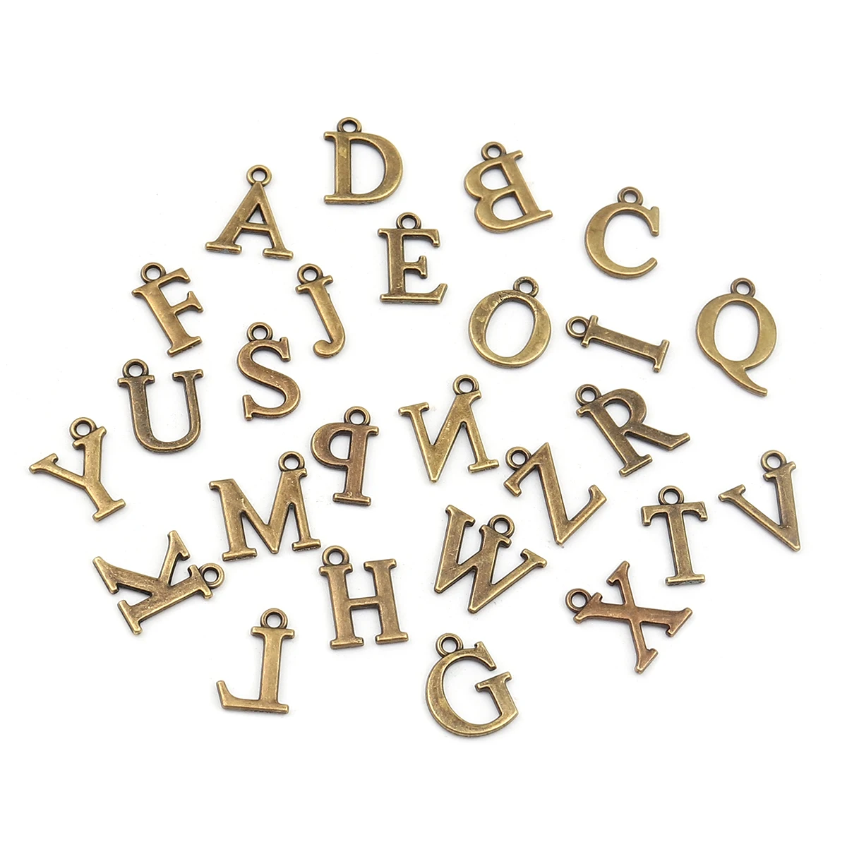 

Capital Alphabet A-Z Charms Zinc Based Alloy Letter Pendants Antique Silver Color Bronze Mixed 16mm x 12mm, 1 Set ( 26 PCs/Set)