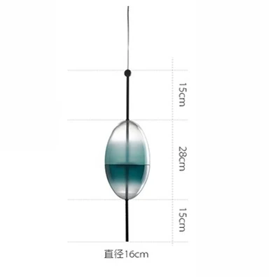 

Blue chromatography Italian designer lamp pendant light Lake of Venice Blue gradient Simple Peaceful Pure glass pendant lamp