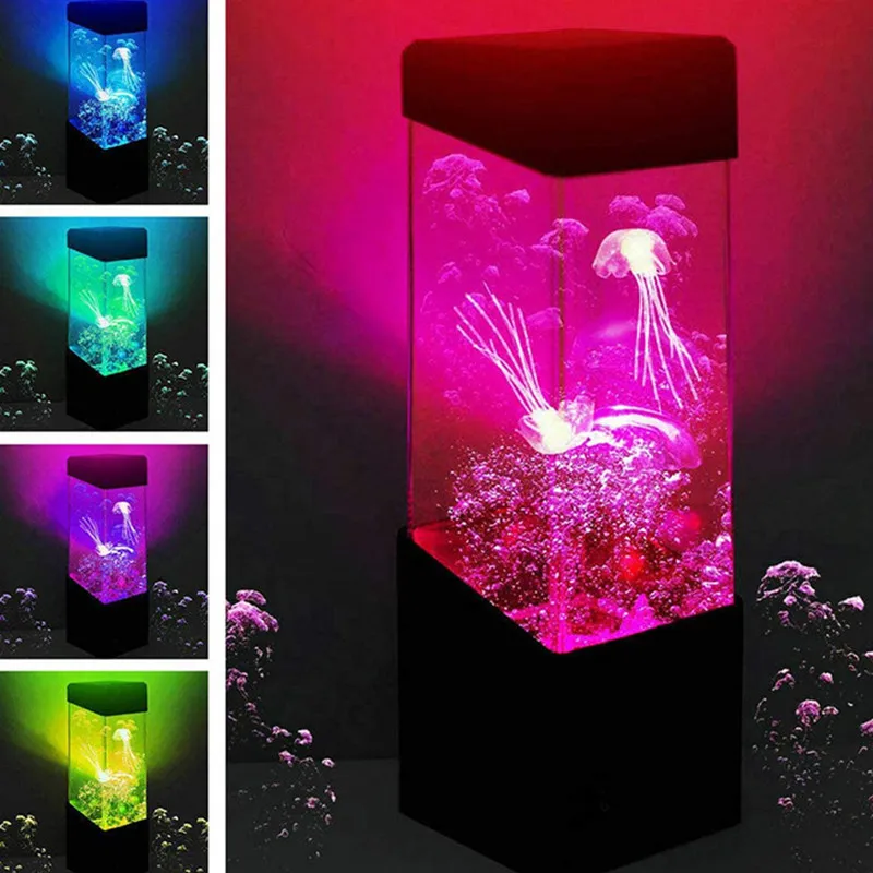 Lámpara Led de mesa para cambiar el tanque de medusas, luz nocturna de Color para acuario, Lava