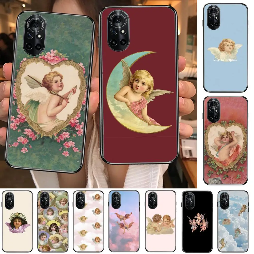 

Cute angel baby Clear Phone Case For Huawei Honor 20 10 9 8A 7 5T X Pro Lite 5G Black Etui Coque Hoesjes Comic Fash design