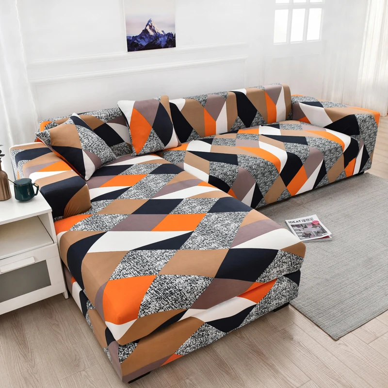 

geometric Stretch Sofa Cover All-inclusive elastic slipcove Couch Case for Different Shape Sofa Loveseat Chair L-Style Sofa Case