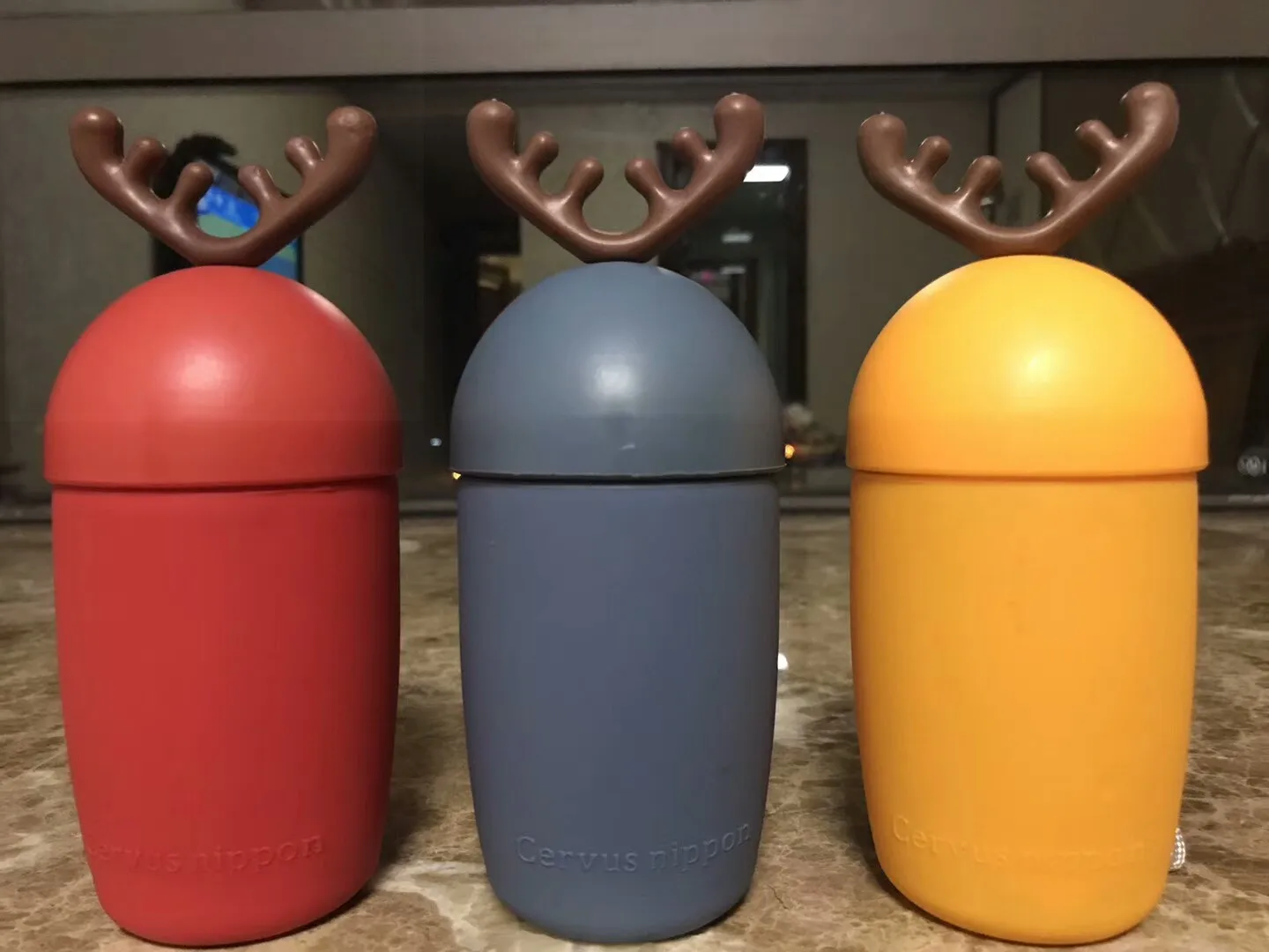 Рождественский Сика олень стеклянный реквизит милый Гриб портативный