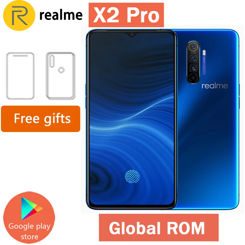 Realme X2 Pro X 2 Мобильный телефон Snapdragon 855 plus 64MP Quad Camera 6 5 ''полный экран NFC OPPO
