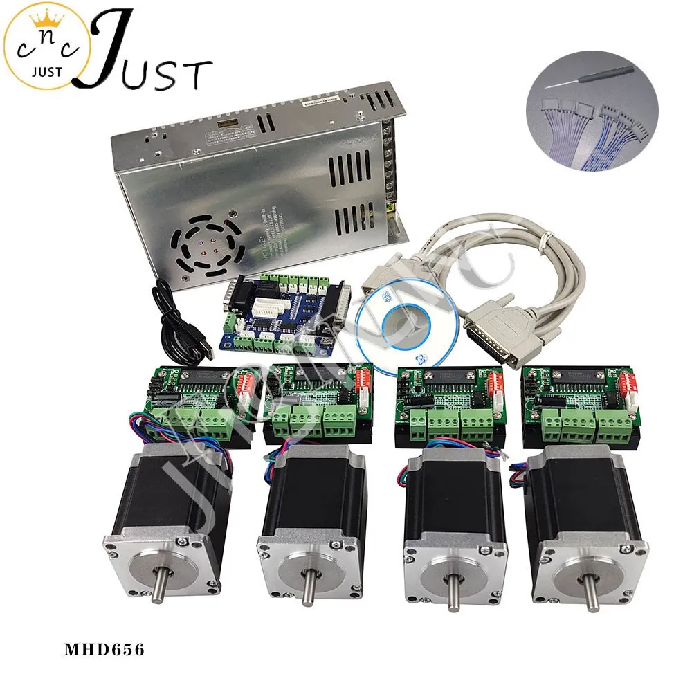 Promotion CNC router kit 4 axis TB6560 stepper motor driver + interface board Nema23 270 Oz-in motors power supply | Инструменты