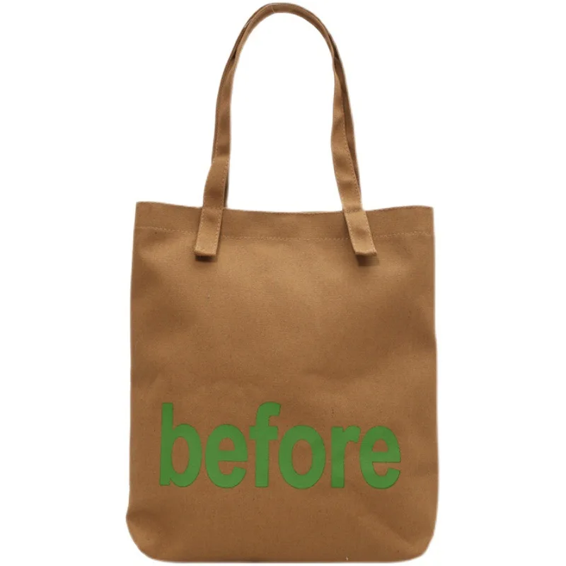 

Women Letter Canvas Bag 2021 Summer Shoulder Underarm Bag Large Shopping Tote Bag Cotton Cloth Shopper Handbag Students Book Bag