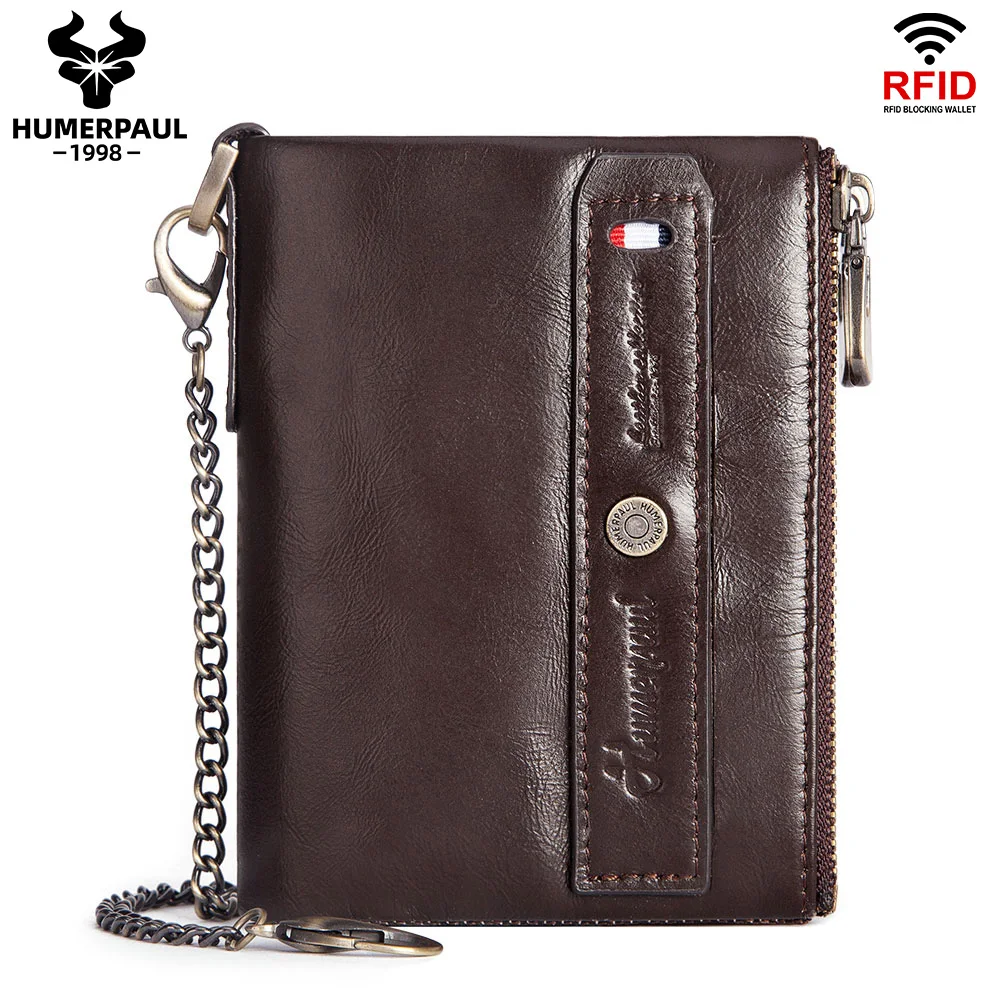 Coffee Genuine Leather Short Men Wallets Hasp Zipper Purse Solid Slim Male Walet Luxury Bank Card Holder Travel Coin Bags