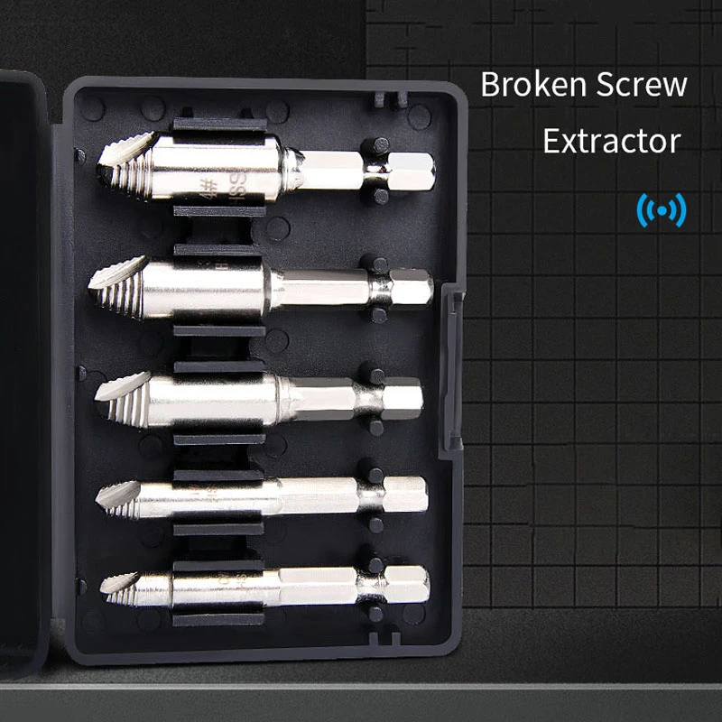 

5 pcs Broken Screw Extractor Stud Screw Removal Repair Tool Broken Screw Broken Wire Removal Extractor Double-end Bolt Extractor