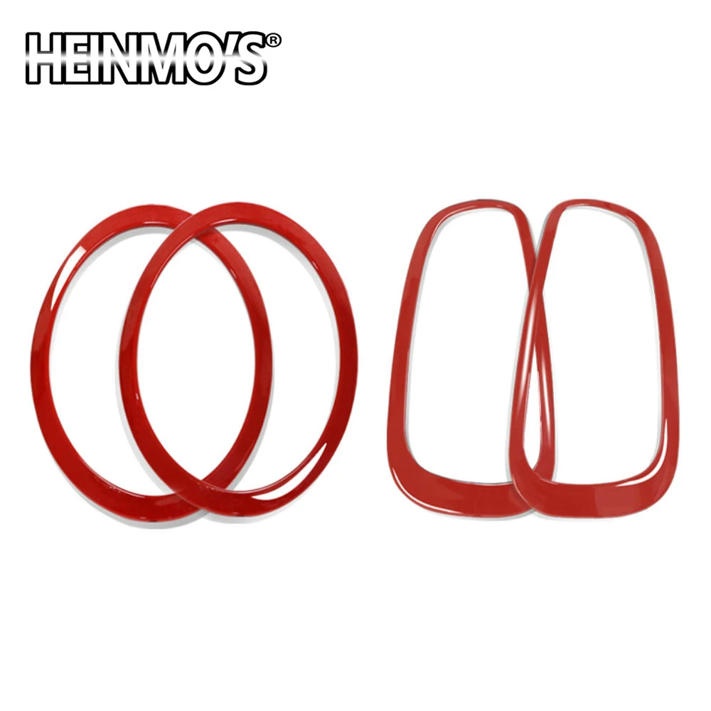 Red 4pcs Для Mini Cooper JCW Clubman F54 автомобильный Стайлинг фара задняя рамка кольцо Чехлы стикеры аксессуары для Mini Cooper F54 - Название цвета: Red 4pcs