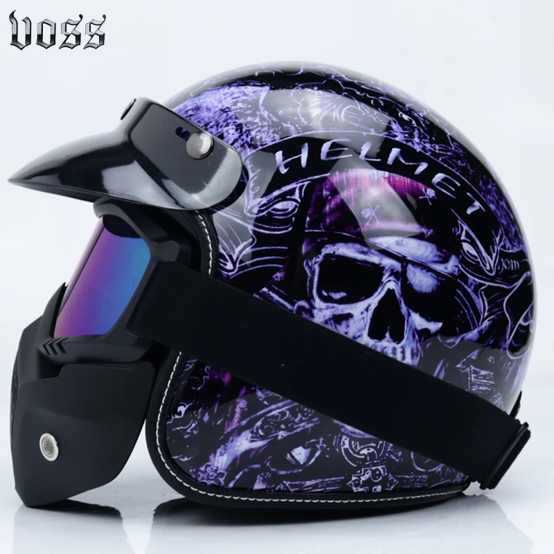 3/4 мотоциклетный шлем с открытым лицом винтажные кожаные шлемы в стиле ретро