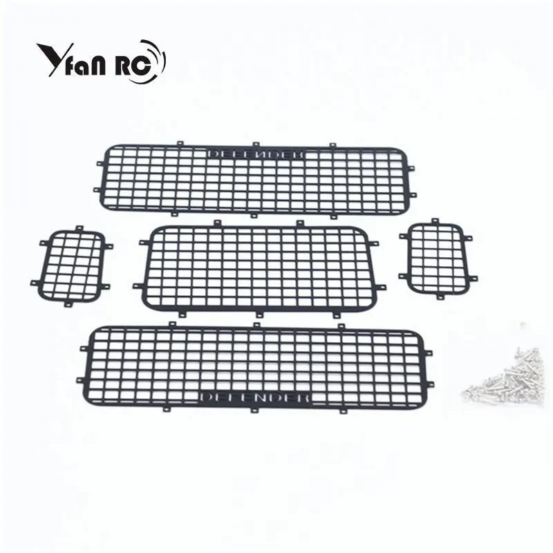Новинка 5 шт. TRX4 металлическая сетка для окон защитная с логотипом DEFENDER 1/10 RC Crawler Car