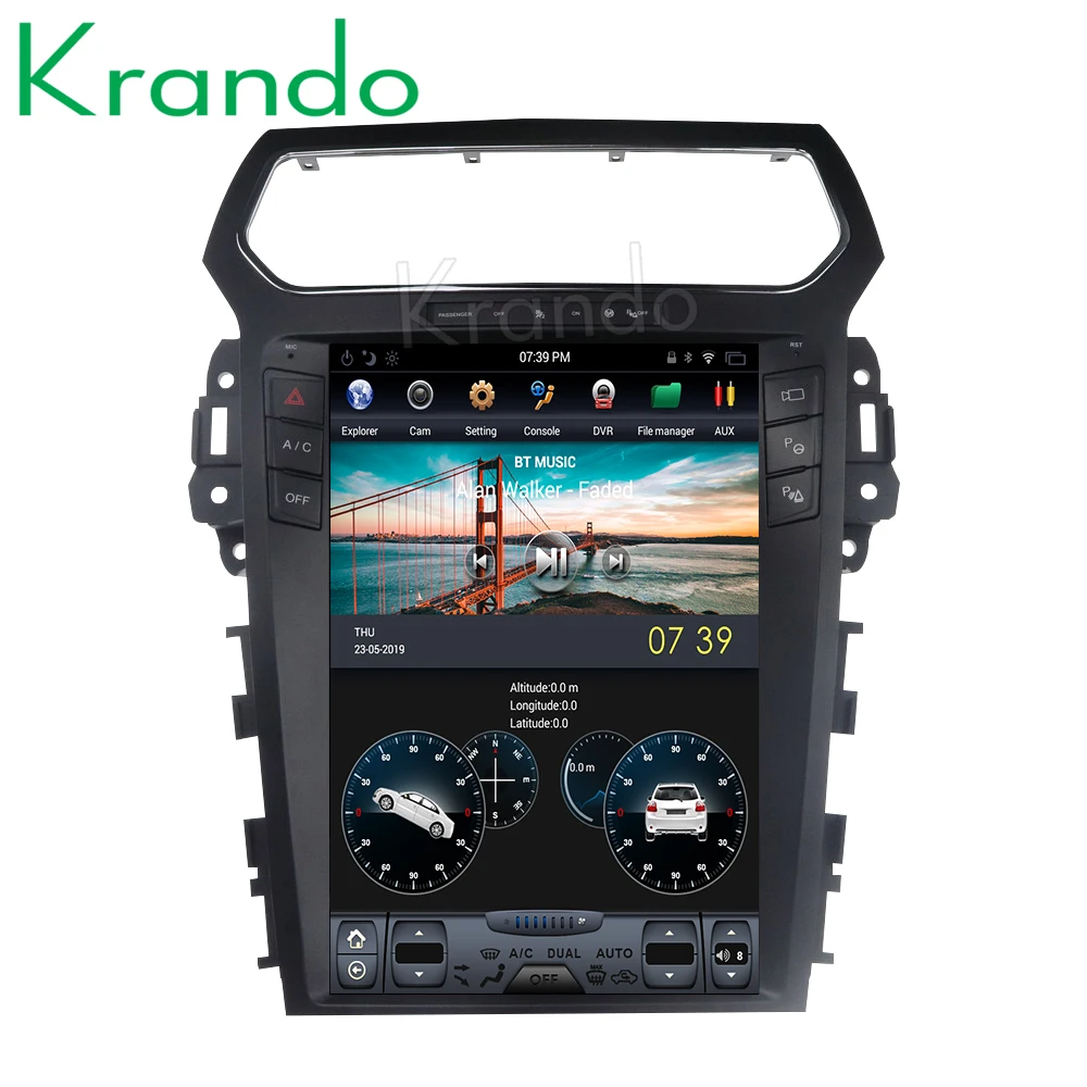 Автомагнитола Krando на платформе Android 8 1 с вертикальным экраном 12 дюйма 4 + 32 Гб ПЗУ gps