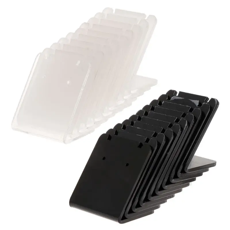 

10 Pcs/Set Earrings Shelf Display Stand Holder L Shape Rectangle Acrylic Professional Ear Stud Jewelry Show Bracket Rack 85LB,