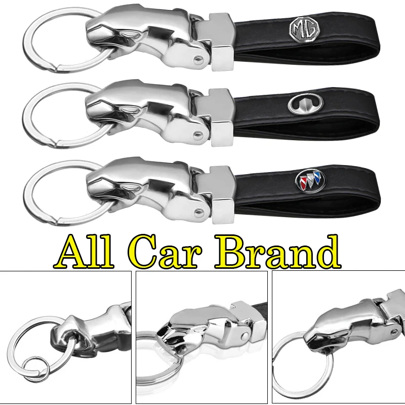 

1pcs Leopard Head Car Keychain Auto Keyring Key Chain for Peugeots 206 307 301 207 407 3008 308 406 107 108 208 408 508 607 2008