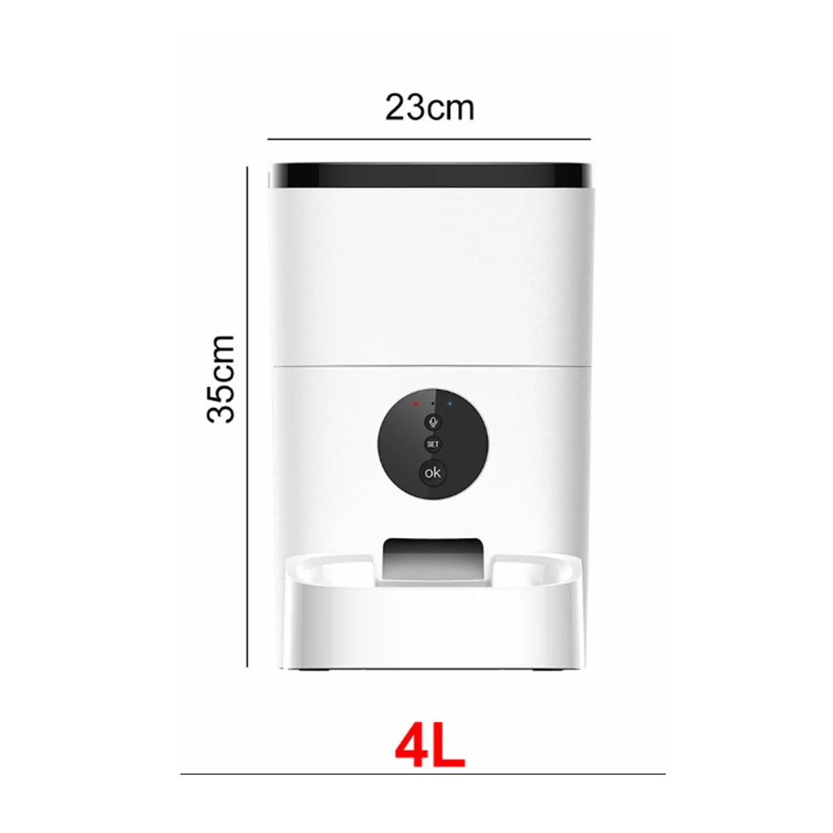 

WiFi/Button 4L Automatic Pet Feeder APP Control Voice Recording Timing Feeding LCD Screen Dog Food Bowls Timer