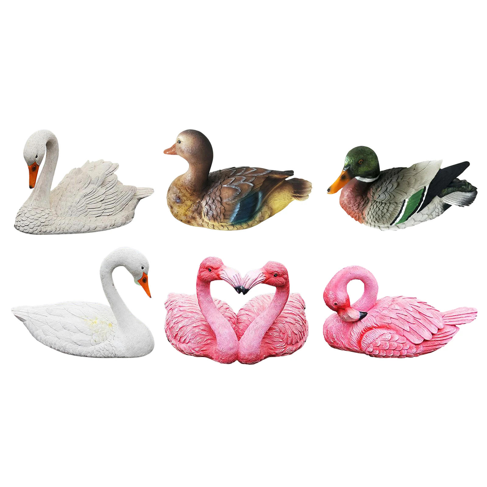 

Resin Hancraft Sculpture Lawn and Garden Outdoor DÃ©cor Flamingo Swan Mandarin Duck Statues Realistic Bird Model Ornaments