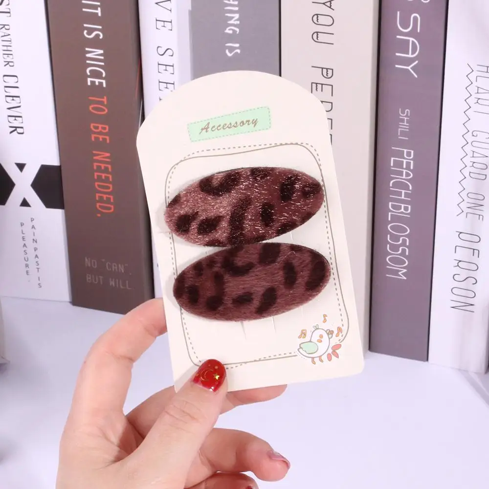 Заколка для волос леопардовая девочек аксессуар на голову из ткани с