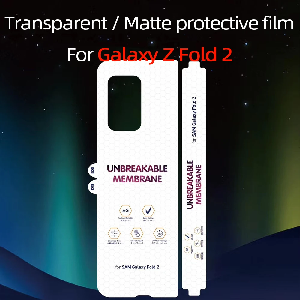

For samsung galaxy fold 2 film Transparent and Matte Front Back Soft TPU Screen Protector for Samsung Galaxy Fold Nano Film