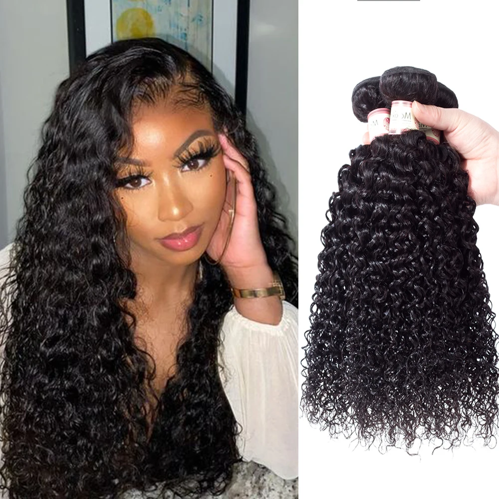 

8"-30"Brazilian Kinky Curly Hair 1/3/4 Bundles Nature Color Unprocessed Human Hair Extensions Thick Curly Hair Bundles For Women