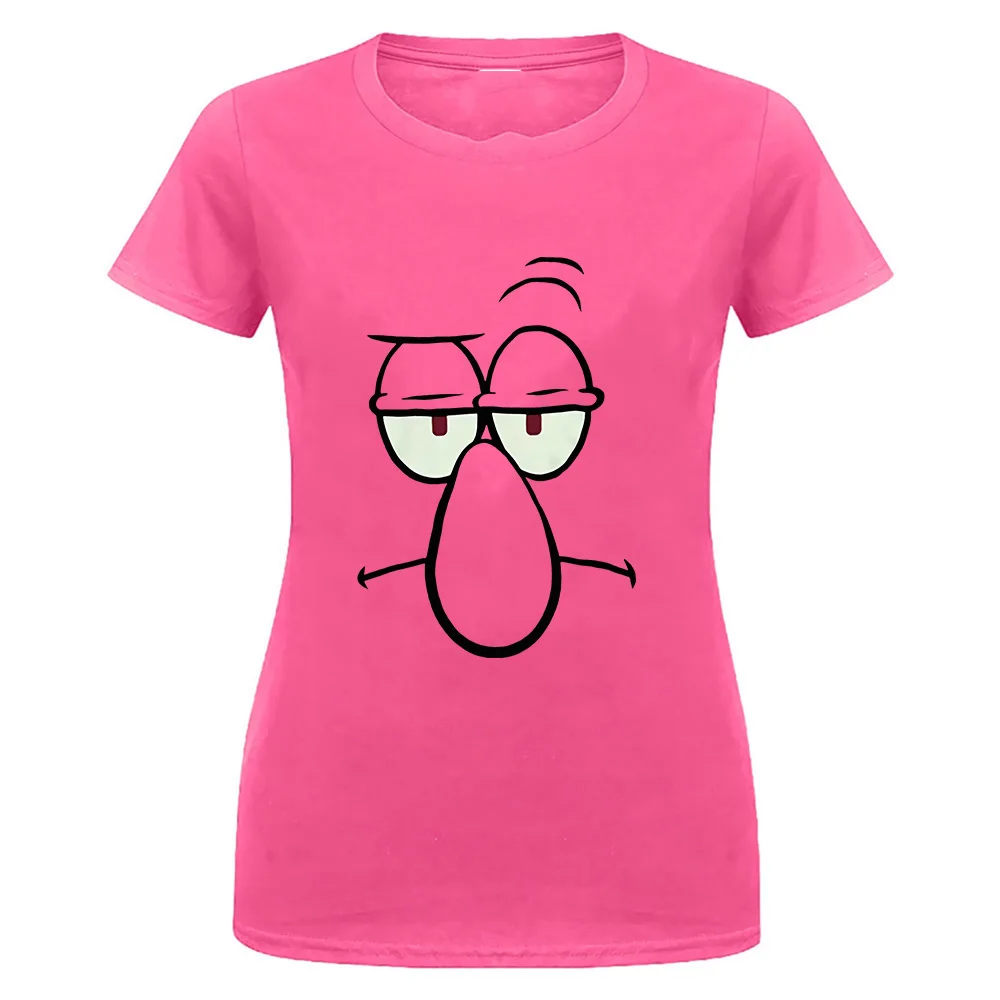women pink Губка Боб Squidward уход за кожей лица футболки новейшая стиль футболка - Цвет: women pink