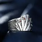 Европейское и американское популярное индивидуальное Открытое кольцо в стиле панк для покера, Трендовое хип-хоп локомотивное ювелирное изделие для мужчин
