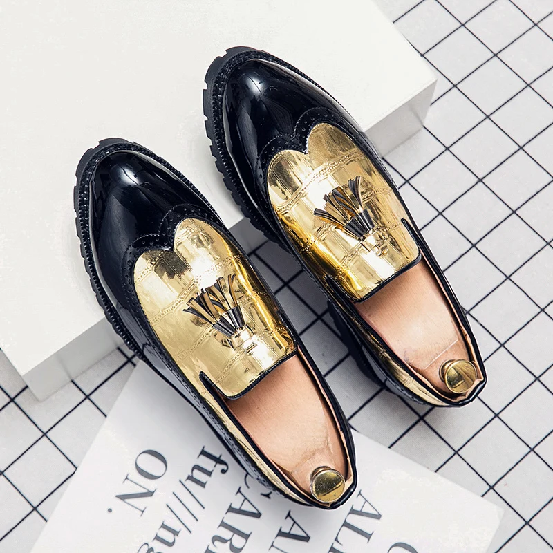 

Big Size 38-47 Brogue Men Shoes Trendy Men Loafers New Classics Formal Men Dress Shoes Wedding Handmade Tassel Evening Sneakers