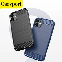 luxury brushed mobile phone case carbon fiber back cover tpu frame protection cap for iphone 13 12 pro max 11 x xr 8 7 6 capinha