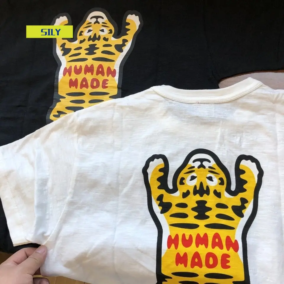 

European and American Fashion Front Love behind Tiger Bamboo Cotton Couple Male Short Sleeved T-shirt best seller