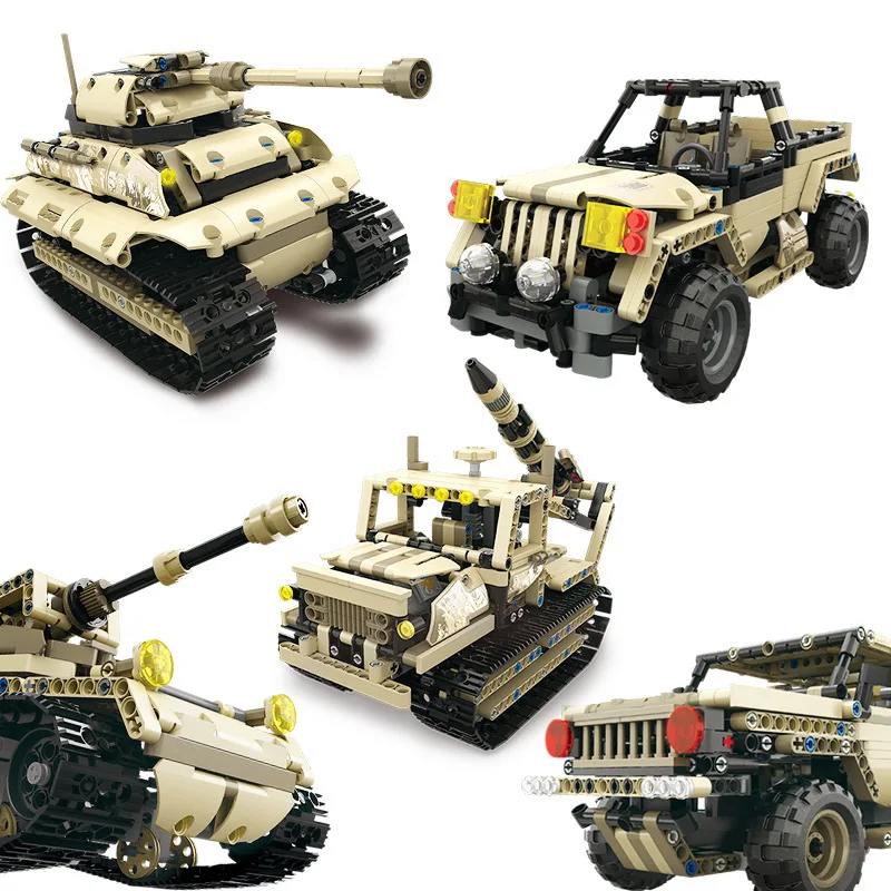 

Building blocks armoured Marine corps built heavy military tank vehicle remote control electronic model small particle toy