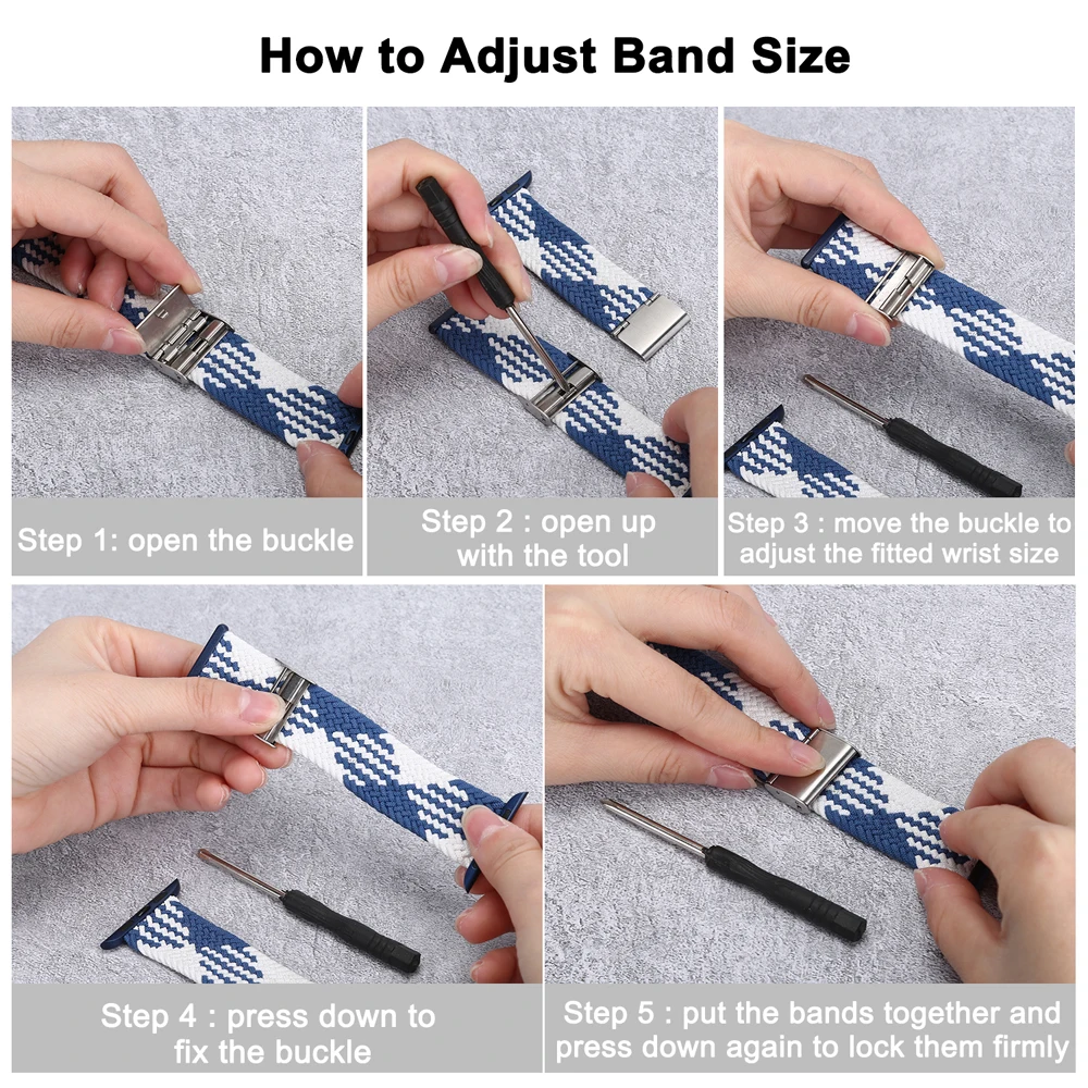 

For Apple Watch iWatch Bands Series 6/SE/5/4/3 38 40 42mm 44mm Adjustable Braided Solo Loop Stretchable Elastics Sport Wristband