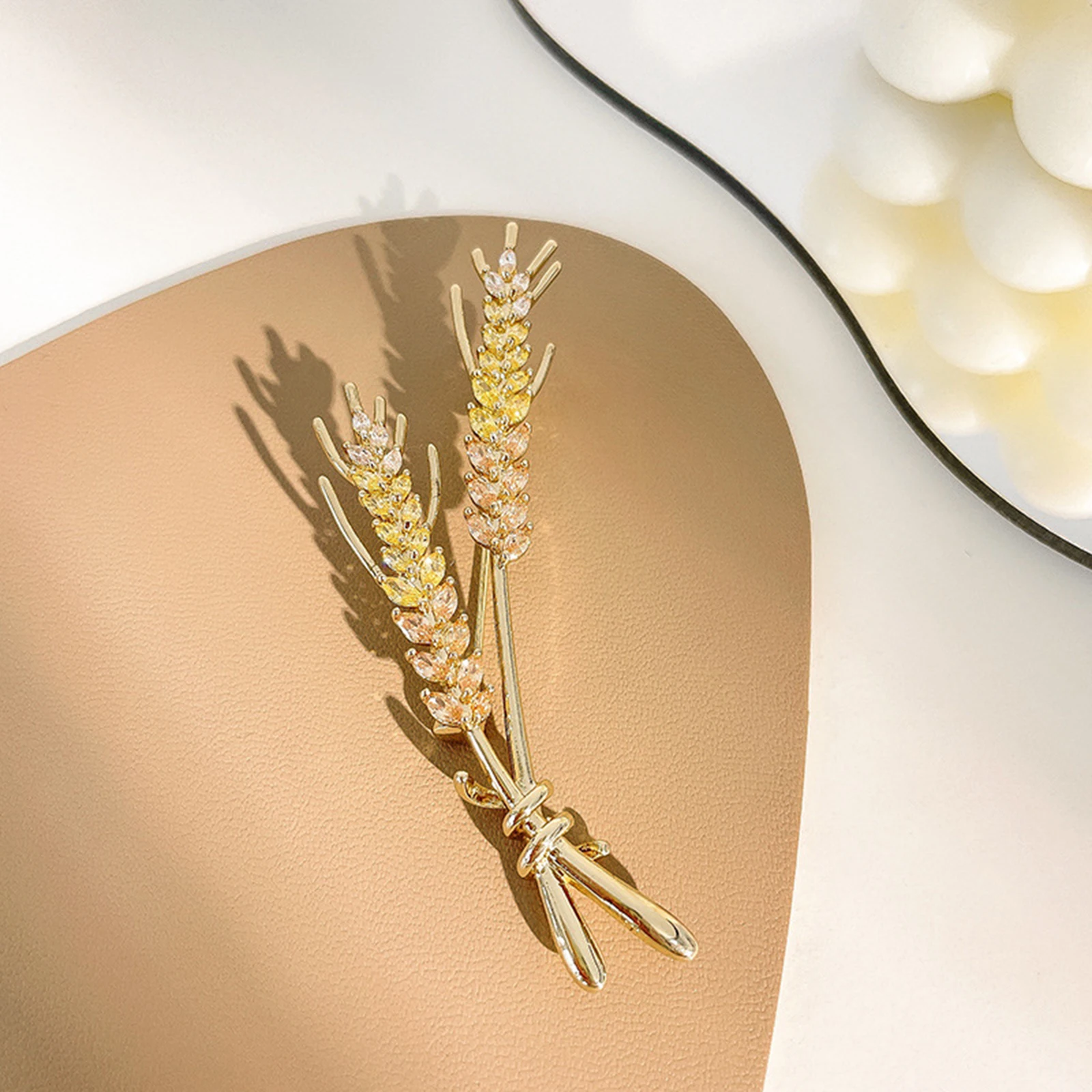 Популярные аксессуары Золотая брошь в виде пшеничных ушей модная женская