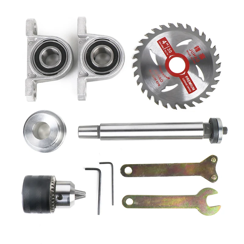 

Bearing Seat Pulley Bench Saw Drill Woodworking DIY Cutting Machine Spindle Bearing Seat Drill Chuck Set Grinding Spindle