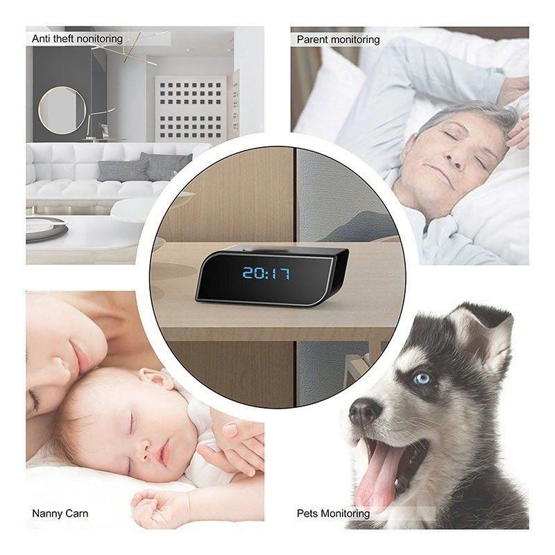 

HD 1080P Wifi Clock Camera Mini IP Cam Video Audio DV DVR Recorder Night Vision Motion Detect Home Security P2P Micro Camcorder