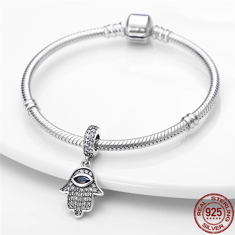 

2021 New Fit Pandora Bracelet Beads 100% Sterling Silver Palm shape Charms For Woman Fashion Fine DIY Jewelry Gift