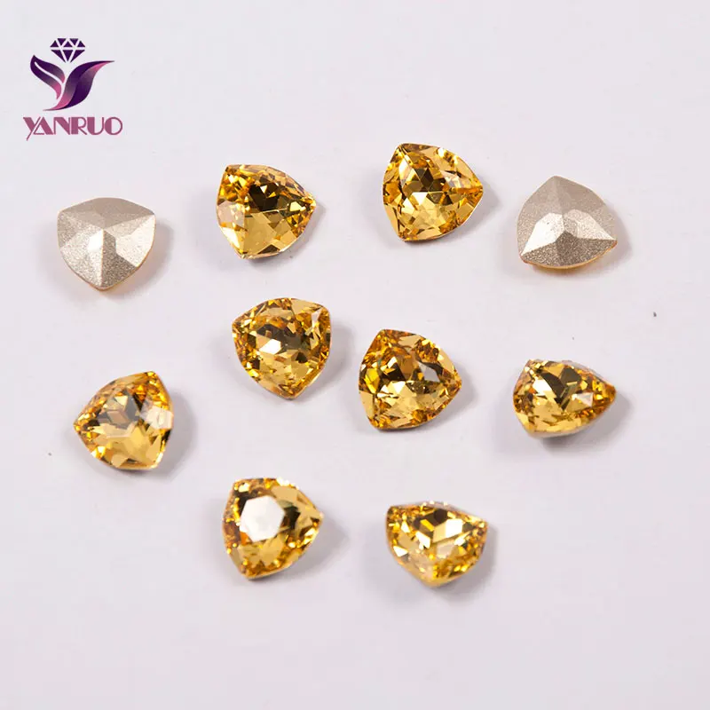 Light Topaz YANRUO 4706 триллиантные необычные стеклянные камни Сделай Сам стразы остроконечные украшения поделки бриллианты для одежды - Цвет: Light Topaz