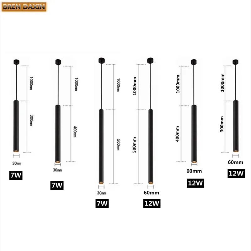 Приглушаемая светодиодная люстра в скандинавском стиле с длинной трубкой