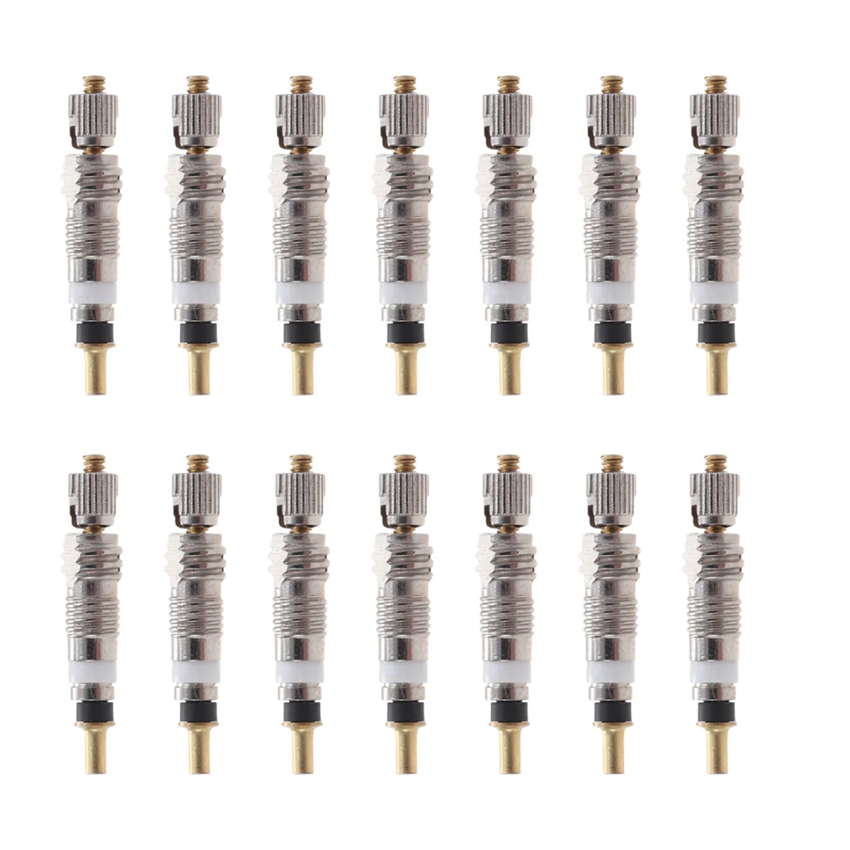 12pcs 10/12 шт покрытые серебром Велосипедные клапаны основной стержень Presta Стиль шины сердечник вентиля для бескамерная дорожная велосипед MTB велосипед французский воздушный насос - Цвет: 12pcs