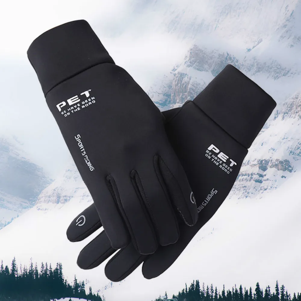 

New Black Winter Men Gloves Anti Slip Windproof Windstopers Snowboard Touch Screen Warm Breathable Male Motorcycle Riding Gloves