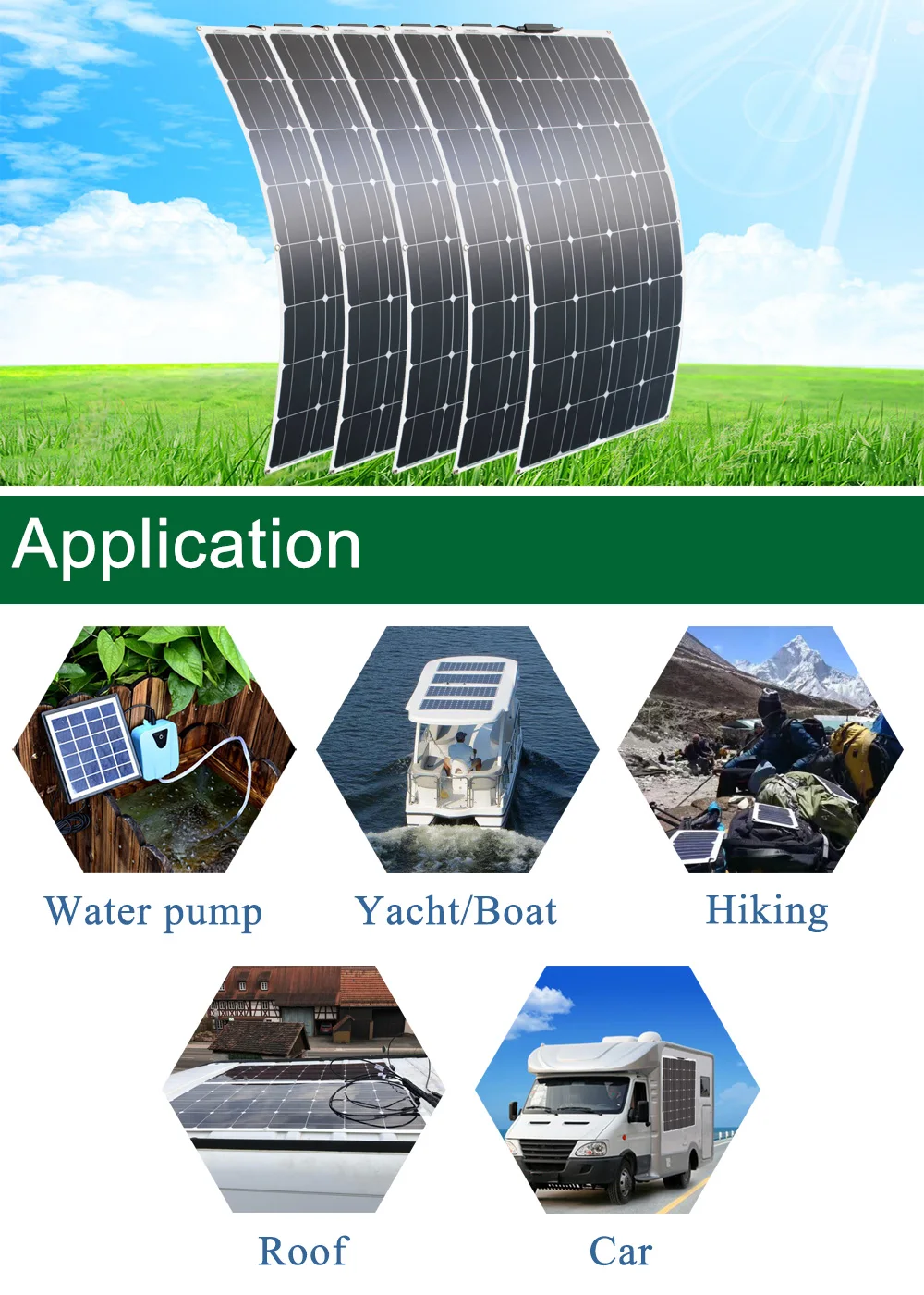 Гибкая 100 Вт 6 шт. 600 солнечная панель с решеткой система зарядки батареи легкий DIY