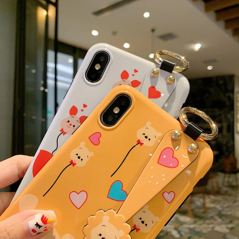 Браслет кронштейн чехол для телефона iPhone 11 Pro max X Xs XR Xsmax 7 8 Plus мультяшный милый