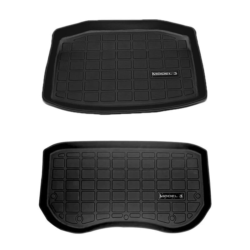 

1pc 2021 New Car TPE Rubber Rear Trunk Storage Mat Front Trunk Mat Floor Waterproof Tasteless Protective Pads for Tesla Model 3