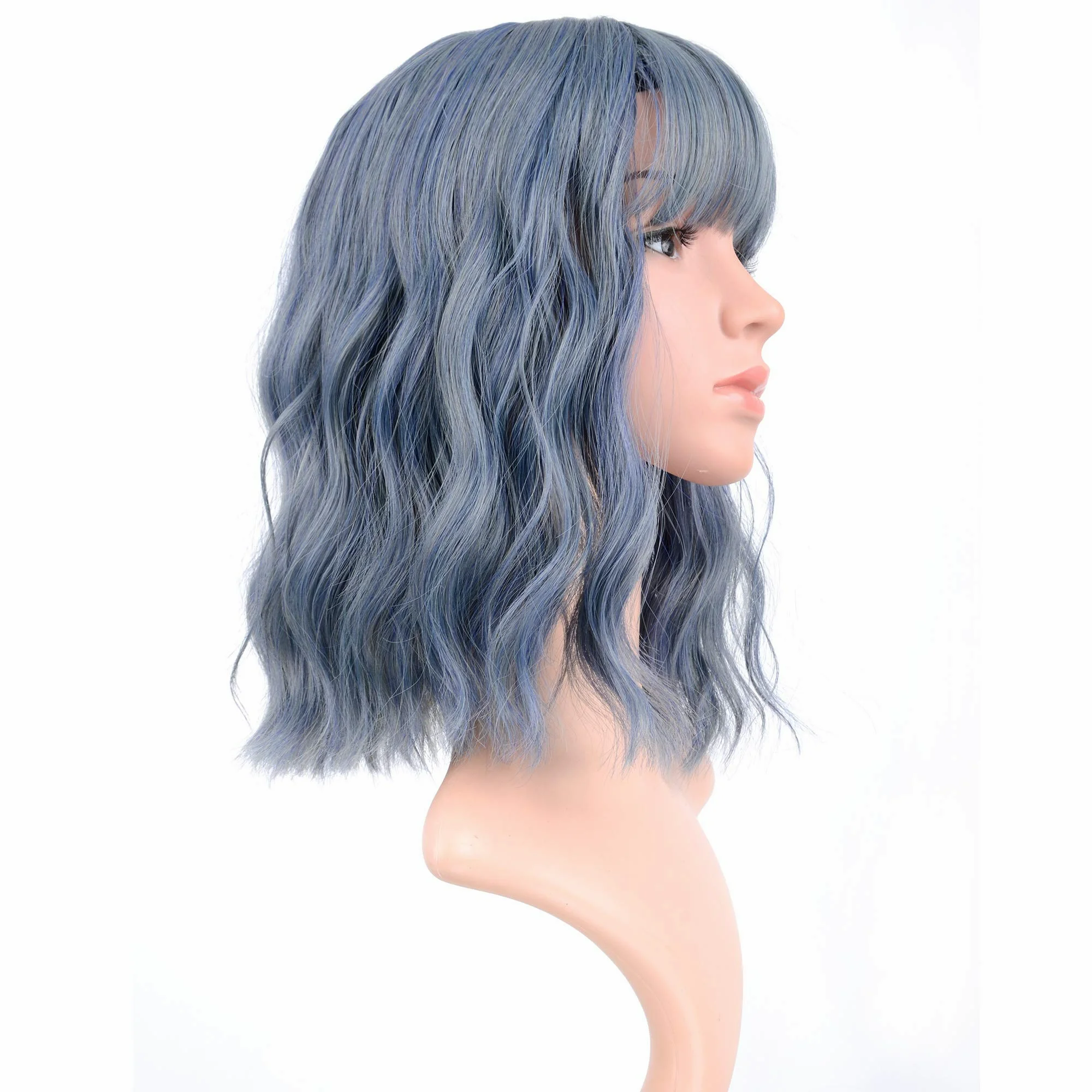 Волнистый парик Короткие парики с пневматической челкой женский короткий длиной