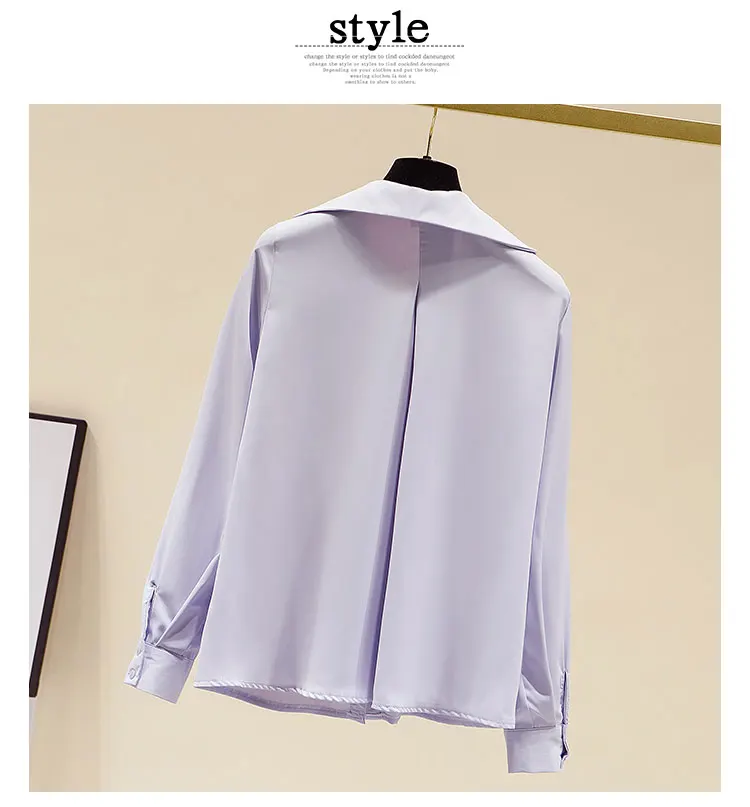 

2021 Spring Fall Doll Collar Bow Chiffon Female Shirt Graceful Fashion Long Sleeve Women Top New Simple Solid Button Up Blouses