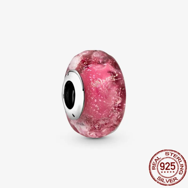 

2021NEW 925 Sterling Silver Murano Glass Beads Charm Fit Pandora Bracelet&Bangle Making Fashion DIY Jewelry
