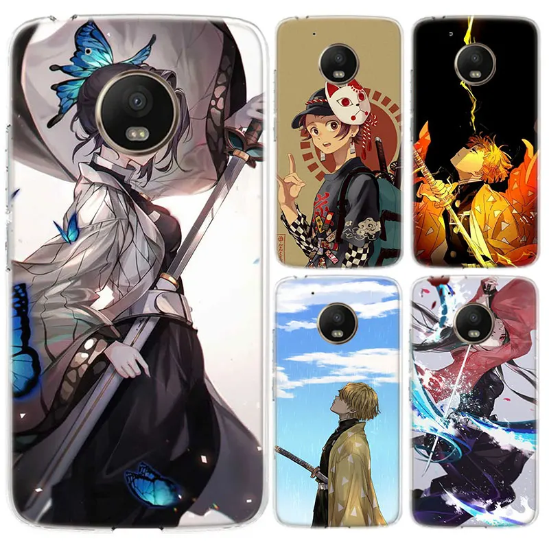 

Anime Demon Slayer Wallpaper Case For Motorola Moto G9 G8 G7 + Power G6 G5S Plus E5 G6 Play Transparent Silicone Cover Coque