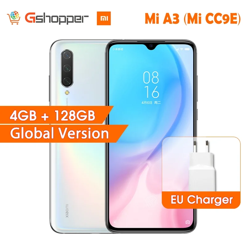В наличии глобальная версия Xiaomi mi A3 4 Гб 128 32 Мп + 48 МП камера 4030 мАч мобильный